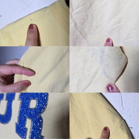 Vintage Bonjour Womens Yellow Long-Sleeve Teddy Bear Graphic Sweatshirt One Size - Picture 3 of 9